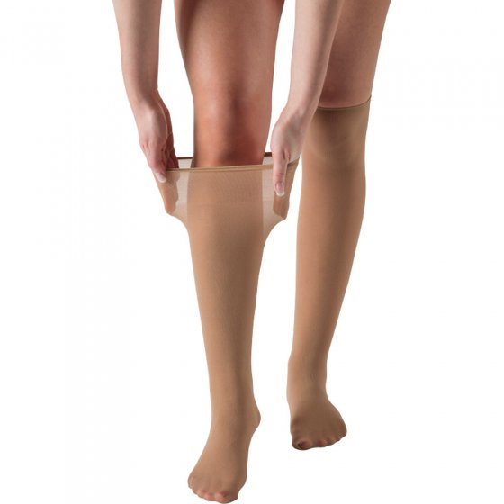 Kniekousen met een wijde schacht Beige