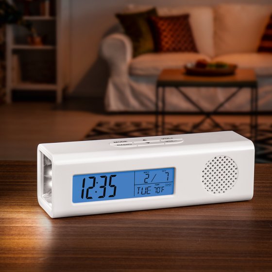 le radio-réveil multifonction avec lampe de poche intégrée 
