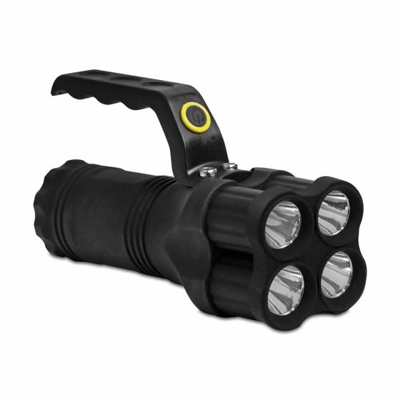 Zaklamp met 4 leds en handvat 