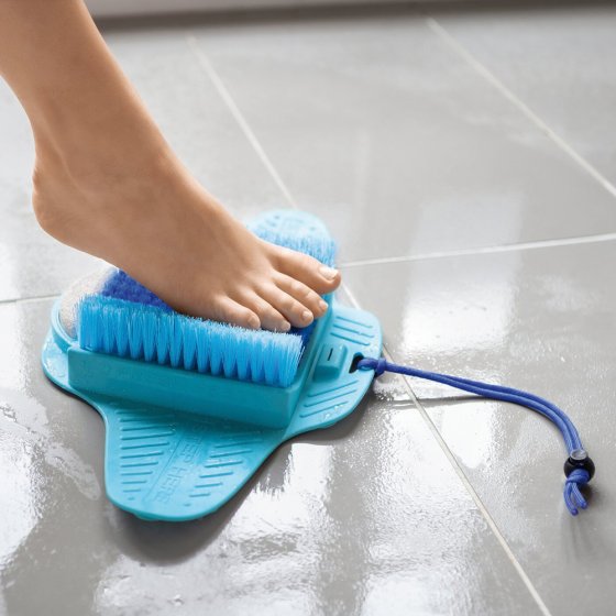 Brosse de lavage des pieds 2 en 1 avec pierre ponce 