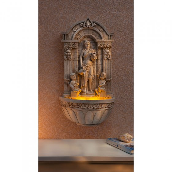 Fontaine romaine illuminée 