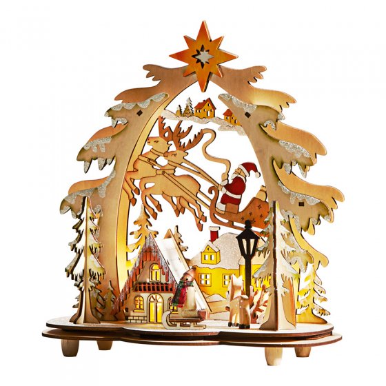 Verlichte houten boog “Kerstidylle” 