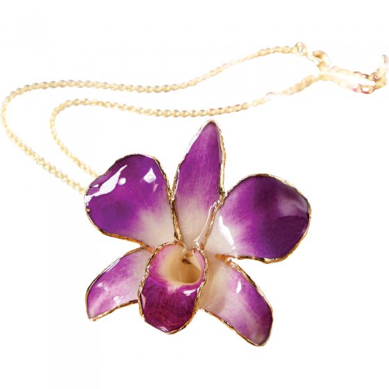 Collier à véritable fleur d'orchidée 