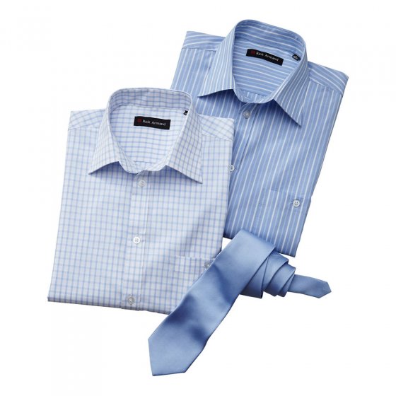 2 zomerhemden met stropdas 