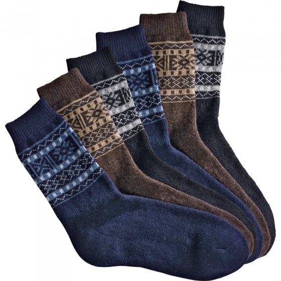 Chaussettes thermiques enrichies de laine 6 paires  