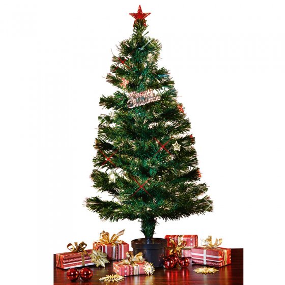Draaibare kerstboom met lichtvezels 