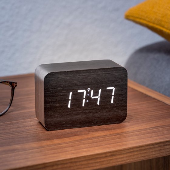 Réveil magique radio-piloté en bois 