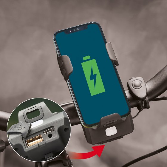 Support de vélo pour téléphone mobile, avec batterie 