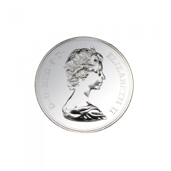 25 pence zilveren huwelijksjubileum van Elizabeth II en prins Philip 