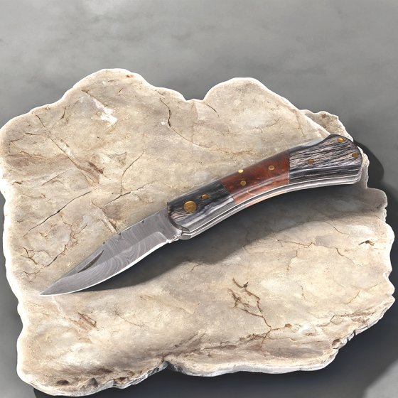 Couteau de poche damassé 