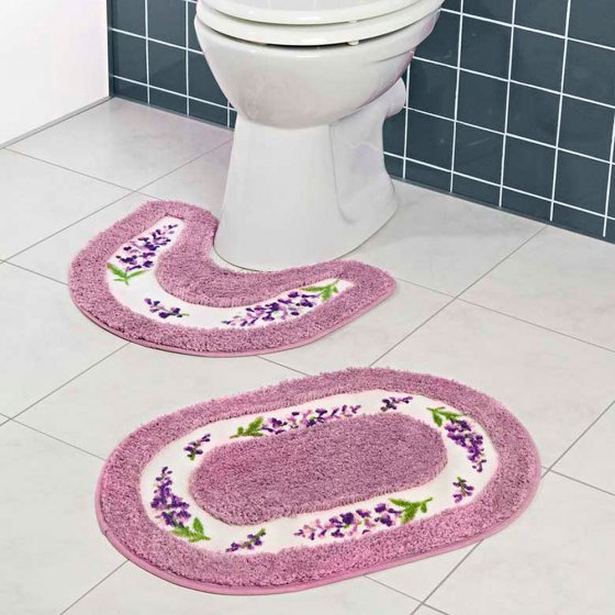Tapis de bain et contour WC 