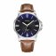 Herenhorloge met zwarte leren band - 1