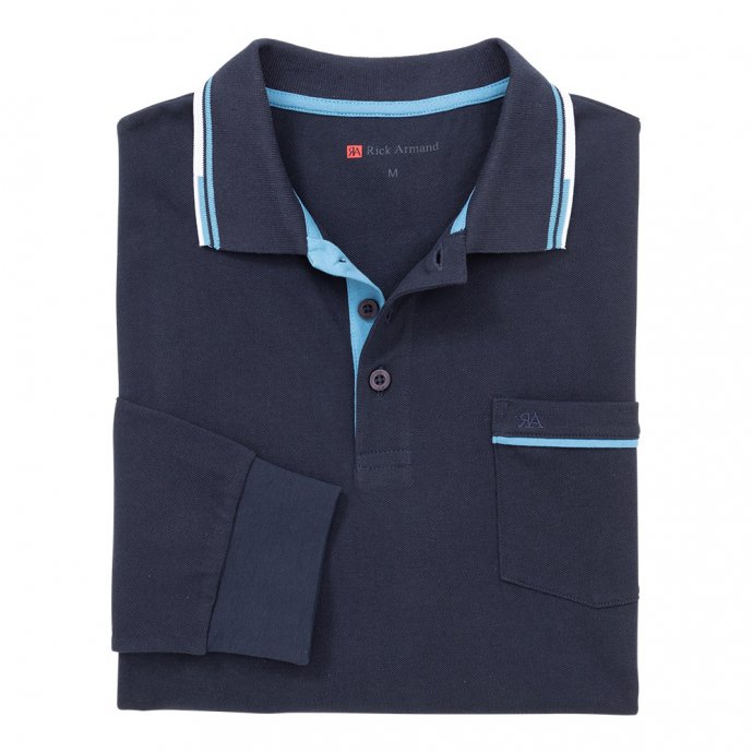 Piqué-shirt met lange mouwen