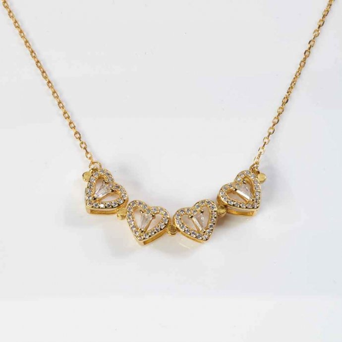 Collier trèfle et cœurs