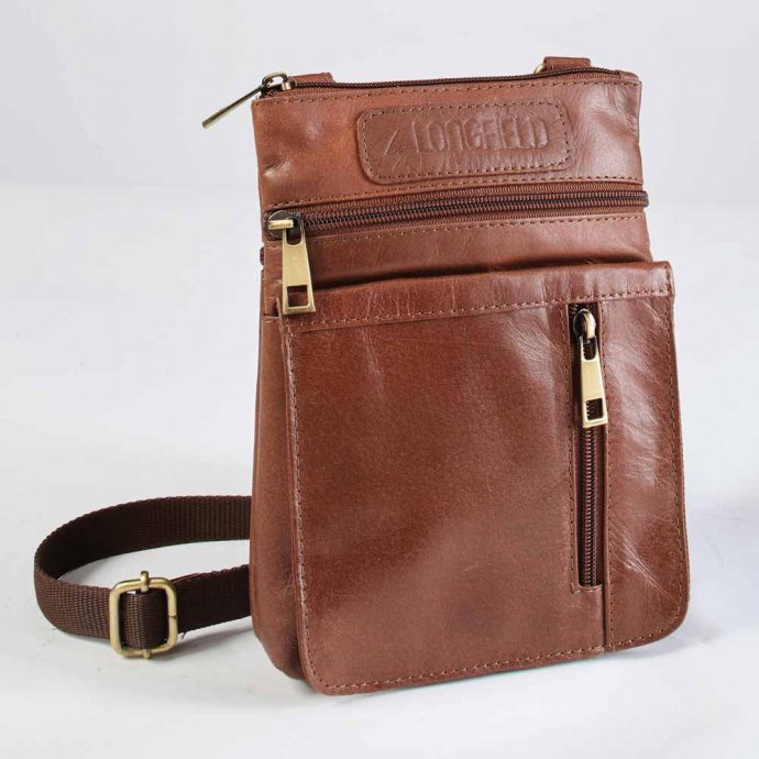 Compacte leren schoudertas