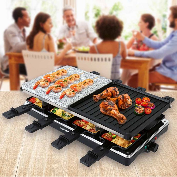 Gril à raclette avec pierre naturelle