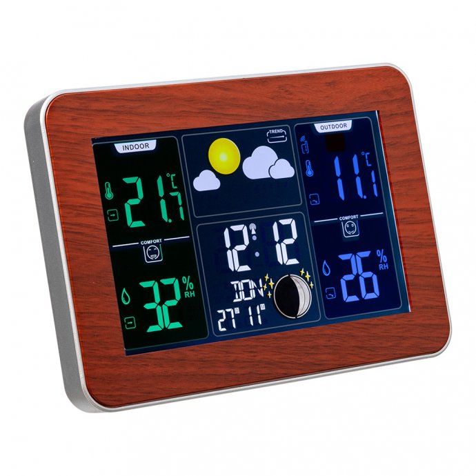 Draadloos weerstation in houtlook