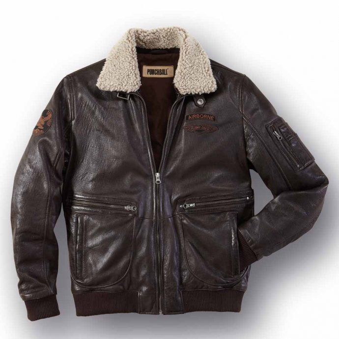 Veste bomber en cuir d'agneau