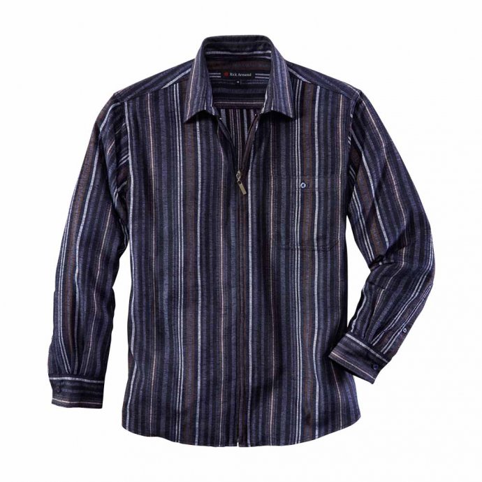 Chenille overhemd met rits