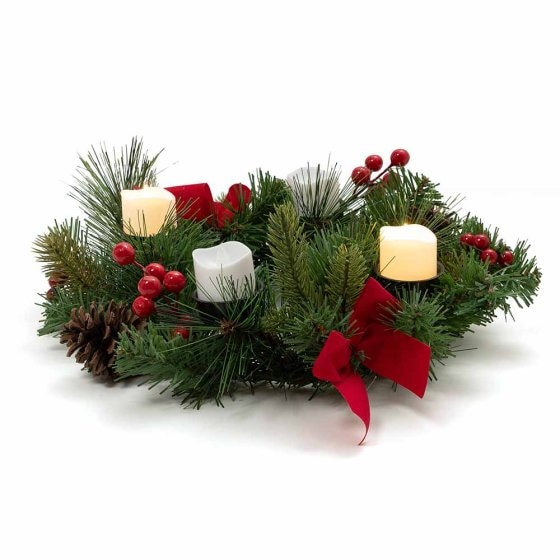 Couronne de Noël avec 4 bougies LED 