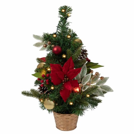 Versierde kerstboom met ledverlichting 