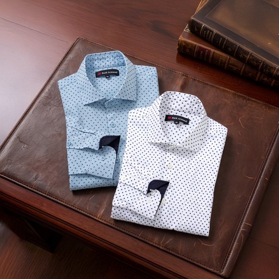 Chemise stretch MILANO en lot 3XL (47/48) | Blanc#Bleu clair