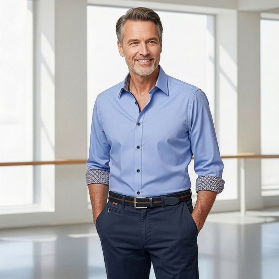 Chemise stretch contrastée 