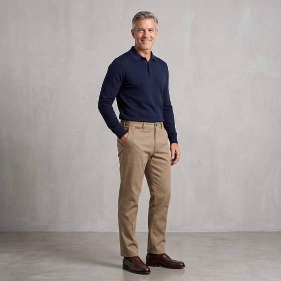 Katoenen broek met elastische tailleband 