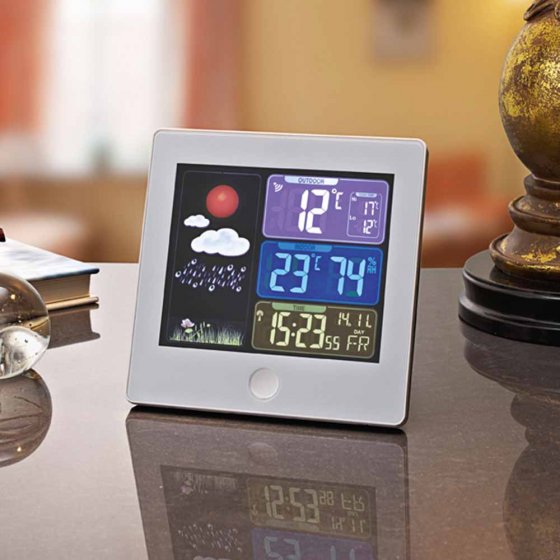 Weerstation met radioklok 