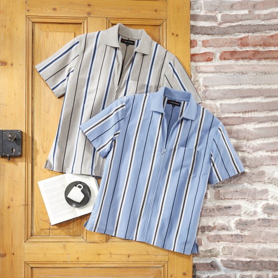 Jerseyshirt met doorlopende ritssluiting 