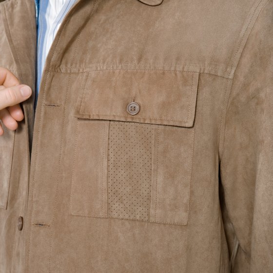 Veste-chemise en microvelours 