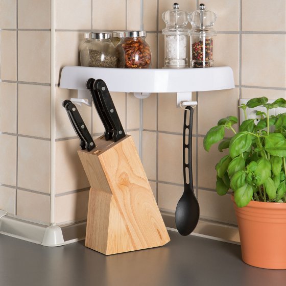 Étagère d'angle à tension 