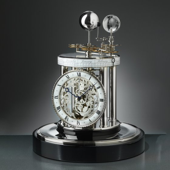Pendule astrolabe Chrome/noir 