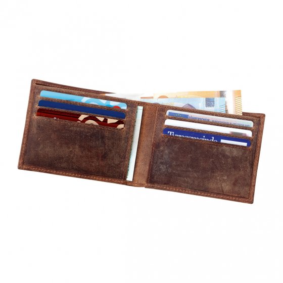 Ultraplatte portemonnee van antiek-leer 