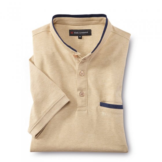 Piquéshirt met mao-kraag 