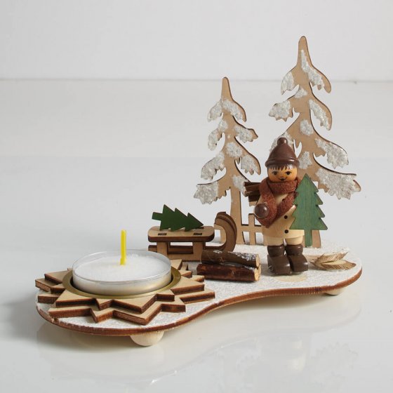 Waxinelichthouder 'Sledetocht' 