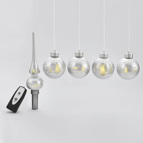 Boules de Noël à LED avec pointe de sapin 