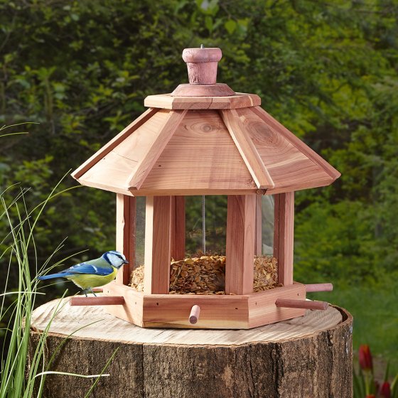 Mangeoire pour oiseaux en bois de cèdre 
