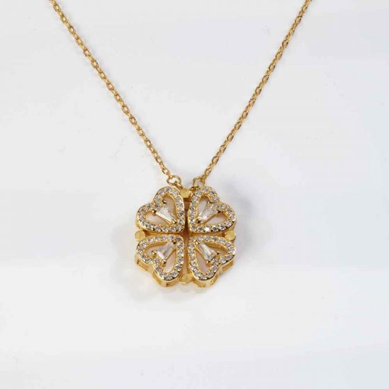 Collier trèfle et cœurs 