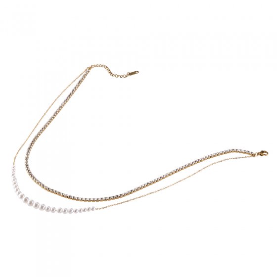 Collier fin à deux rangs 