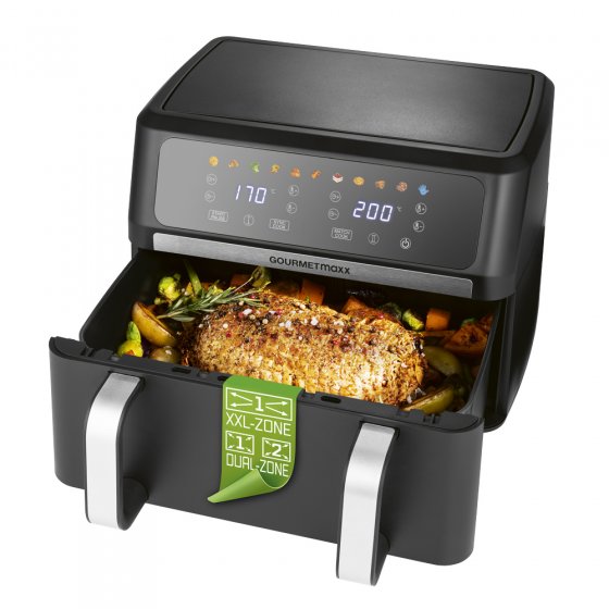 Heteluchtfriteuse met dubbele lade 