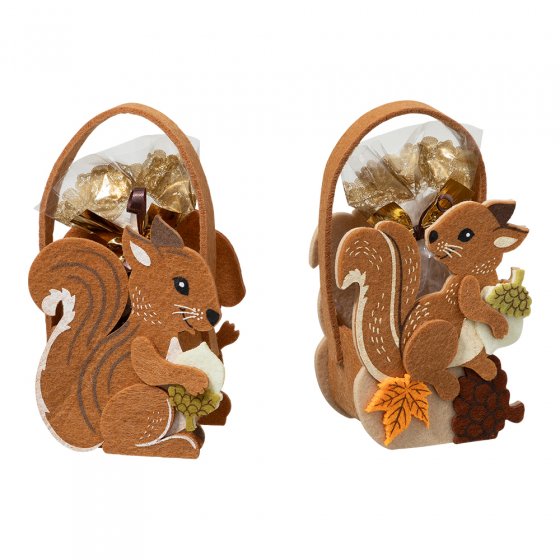 Eekhoorntasje met snoepjes set van 2 