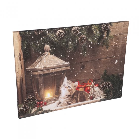 Tableau à LED « Chat Lisa » 