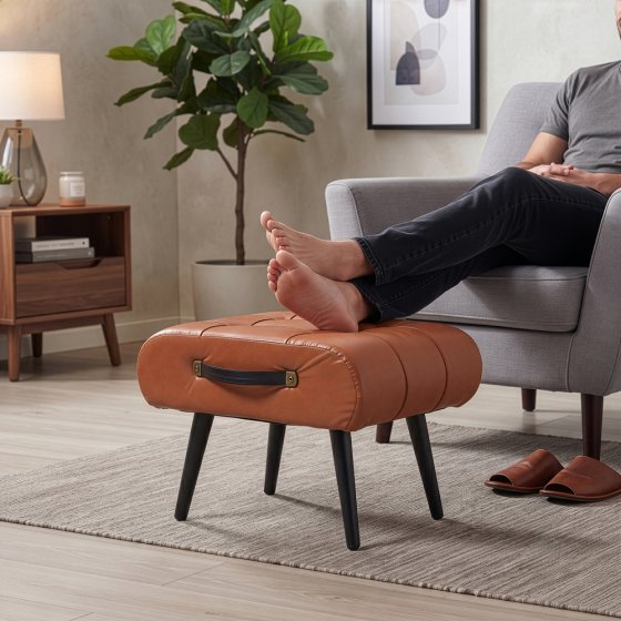 Tabouret rembourré de style rétro 