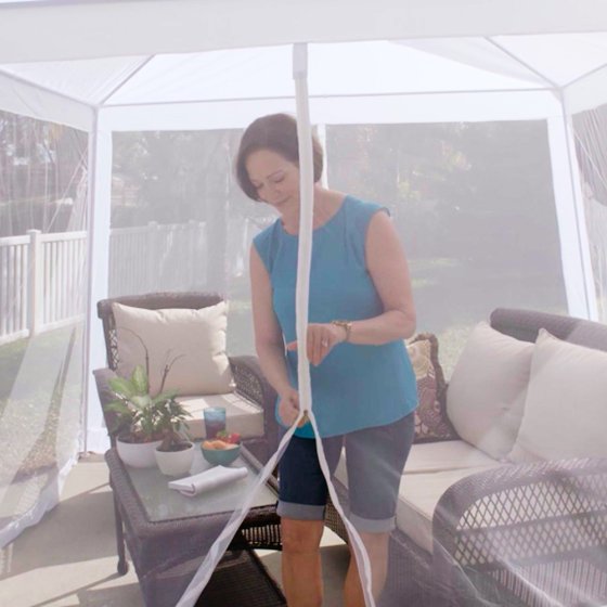 Tuinhuisje met ingebouwd muskietennet 