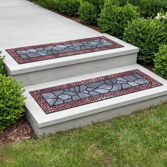 Lot de 2 tapis de protection pour les seuils – Anthracite/Terracotta  