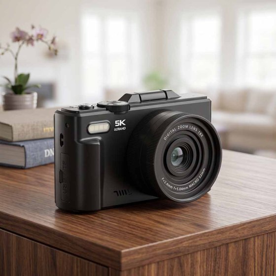 Digitale camera met uitklapbaar scherm 