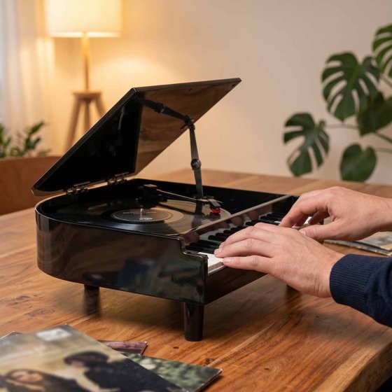 Platine vinyle façon piano 