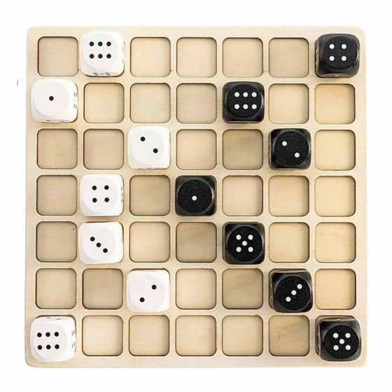 Houten spel "Dobbelstenen-dames" 