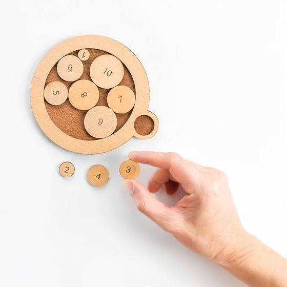 Schijf-puzzelspel „Getallencirkel“ 